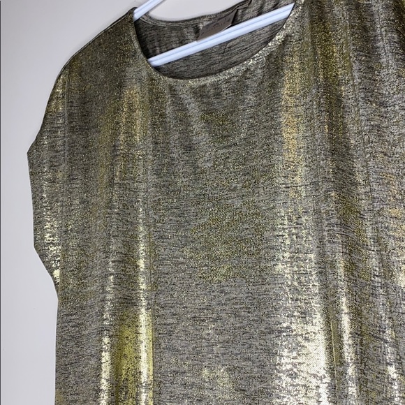 Dantelle Gold Foil Print Step Hem Shirt Large - Picture 6 of 15